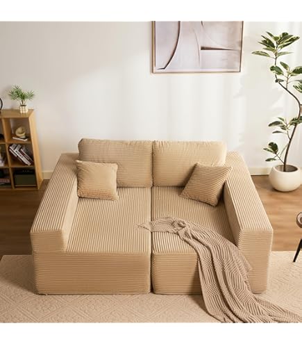 Canape Droit Canapé 2 Places Avec Fonction Sommeil Canapé-lit De Salon Avec Poches Sur Le Côté