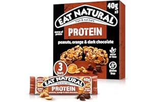 Eat Natural Protein Peanuts, Orange & Dark Chocolate Fruit & Nut Bars 3 x 40g