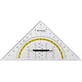 Westcott triangellinjal plast, med avtagbart handtag, 22 cm, transparent E-10134 00