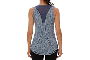 Wayleb Canotte Sportive da Donna Yoga Top Sportivo Canotta in Rete Senza Maniche Sport Tank Top per Corsa Fitness Palestra Funzionale Abbigliamento S-3XL
