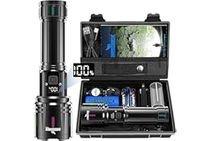 Shadowhawk Torcia LED Potente Professionale, 30000 Lumens Torcia LED Ricaricabile USB, XHM90.2 Torce LED Alta Potenza Ricaric