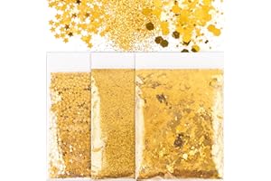 BOOMTOP 50g Glitter Polvere Glitterata Glitter Stella per Artigianato Polvere Glitter per Unghie Corpo Natale per Lavoretti Creativi Creazione Artigianato Fai da Te Oro