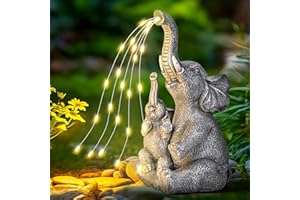 GIGALUMI Statues solaires de Jardin en Forme d'éléphant pour extérieur, Cour, décoration de Jardin, Cadeaux Uniques pour Maman, pour Femme, décoration d'éléphant pour terrasse