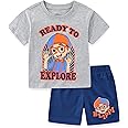 Blippi Moonbug Boys 2 Piece Short Sleeve T-Shirt and Shorts Set for Toddlers and Big Kids