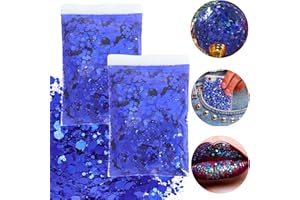 JAONLD Purpurina,100g Lentejuelas Purpurina Manualidades Purpurina Cara Festival para Pintura de Uñas de Resina,Manualidades,Joyería,Decoración(azul)