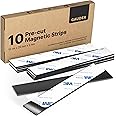 GAUDER Magnetic Strips (Pack of 10) | Adhesive Magnetic Strips | Magnetic Strips Self-Adhesive | Magnetic Tape (2 mm x 25 mm x 15 cm)