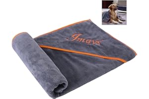 JMQYS Hundehandtuch - Extra saugfähig & schnelltrocknend Mikrofaser Handtuch für kleine mittlere große Hunde, Hunde Handtuch Badehandtuch Trockentuch mit Eingriff für Haustier Hunde Katzen - 90x50cm