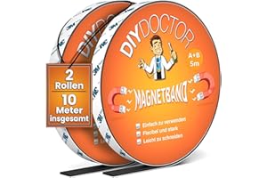 DIY Doctor Cinta Magnética para Mosquiteras (10m) – Autoadhesiva 5m + 5m con Polaridad A+B – Perfecta para Proyectos de Bricolaje