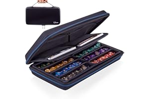 SIQUK Würfeletui kompatibel mit DND Würfel Set, Tischspiele Würfel Fall und Würfel Rollen Tablett, Würfelschale und Vorratsbehälter Tisch RPG Fall Veranstalter DND Organizer