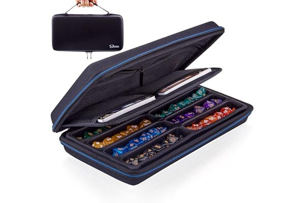 SIQUK Étui à Lancer Compatible avec Les Jeux de dés DND, Les Jeux de Table et Les Rouleaux de dés, Le bac à dés et Le récipient de Rangement de Table RPG Organisateur DND