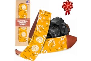 ART TRIBUTE Sangle pour Tous Les appareils Photo. Cadeau de Noël élégant brodé Cou et bandoulière universels, Motif Unique, pour Hommes et Femmes photographes Canon, Nikon, Sony, et Appareil Photo numérique