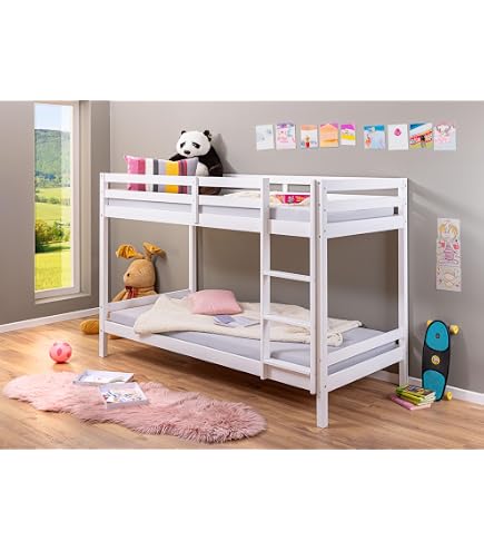 Letti A Castello 90x200cm Con Cassetti Per Il Contenuto, Letti Per Il Contenuto Letti Per Bambini Con Tavolo Scaffale Per Il Contenuto Legno Bianco Senza Materasso 85425917