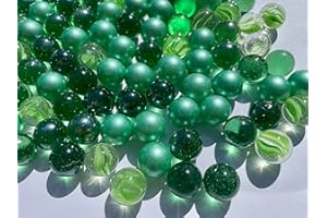 FAIRY TAIL & GLITZER FEE 100 Murmeln Bunt Grün Sonderedition Glaskugeln 16mm Murmelspiel Grün Murmel