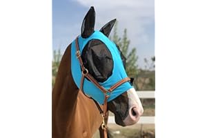 ‎TGW RIDING TGW RIDING Super Fit Pferdefliegenmaske Pferde Fliegenmaske Horse Fly Mask (M, Pacific Blue)