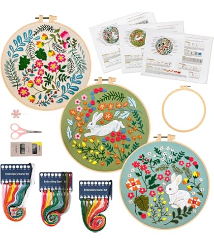 Kit Punch Needle Pasqua 4 Pezzi - Sottobicchieri Ricamo Con Coniglietti E Fiori, Per Principianti - Foto 10