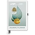 TINYCHANGE Journal Planner | 12 Months Undated Diary | Guided Journal | 52 Weekly Questions with Illustrations | Daily Balance of Productivity & Mindfulness | Hardcover A5 size | Free 400 Stickers