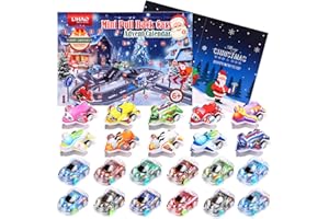 LIHAO Calendario dell'Avvento Bambino 24pz Macchinine Giocattolo Bambini Regalo di Natale per Ragazzi Ragazze Bambini