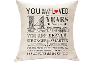 HASODEO 14th Birthday Gifts for Girls You Have Been Loved for 14 Years Birhtday Decoration for Boys Inspirational Gifts for Her Him Reminder Gifts Cushion Cover for 14th Birthday Party (14)