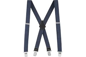 Buyless Fashion Tirantes hombres Correas de 122 cm 3.81 cm - En X con clips de metal