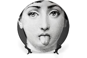 ROTOOY Lina Cavalieri Plate, Fornaset Decorative Plate, Wall Decorative Plate, Mysterious Face Plate Wall Hanging Decoration,Including Bracket And Special Spring Hook, 7inch, S (22)