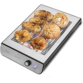 Cecotec Turbo Easy Toast Stainless Steel Horizontal Flat Toaster. 900 W of Power in 6 Levels, 3 Quartz Resistors, Crumb Tray,