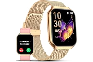TAOPODO TAPPODO Smart Watches for Women, 1.91"HD Fitness Watch with Bluetooth Calling, Health Tracker for Sleep/Heart Rate/SpO2, 120+ Sports, 200+ Dials, IP68 Waterproof, Smart Watch for Android iOS (Gold)