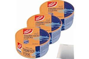 Gut&Günstig Thunfischstücke mit Gemüse in Dressing 3er Pack (3x185g Dose) + usy Block