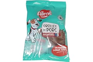 Aimé - Friandises pour Chien - Oreilles de Porc - Nourriture Naturelle sans Conservateur ni Colorant - Friandise à Mâcher pour le Bien-Être du Chien - X2