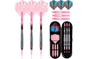 CyeeLife Fléchettes avec Pointe en Plastique,3 Pièces Professionnelles Softdarts pour Cible électronique,Set de fléchettes avec 6 fléchettes + 6 Flights + 1 Dart Case