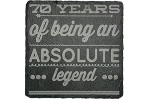 GhostMonkey 70th Birthday Gifts Men Funny Slate Coaster - 70th Birthday Gifts for Women Friend - 70th Birthday Ideas for Men 