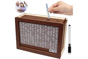 ‎JOKILY Spardose aus Holz, Sparbox, Sparschwein, Holz Geldbank für Kinder, Wiederverwendbare Spardose mit Sparziel und Zahlen, Sparbüchse Aufbewahrungsbox für Hilft Kindern Die Gewohnheit Zum Sparen (3000€)