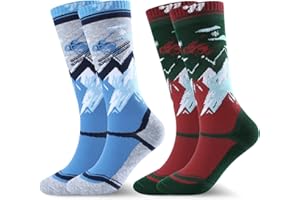 WEST BIKING Dziecięce skarpety narciarskie z wełny merynosów dla chłopców i dziewcząt podkolanówki termiczne zimowe ciepłe skarpety snowboardowe 2 pary