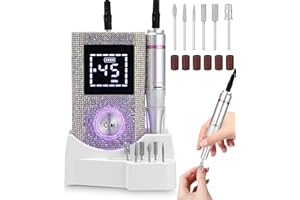 XESPIS Ponceuse pour Ongles Portable Professionnelle 45000 RPM,Lime à Ongles Electrique Rechargeable pour Enlever et Polir le Gel Acrylique Ongles,Ongles Kit de Salo,Nail Drill,limes a ongles electrique