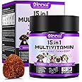 Dog Multivitamin Chewable,15-in-1 Dog Vitamins & Supplements,Pet Joint Support Health- Skin, Coat Heart, Hips, Joints,Digestion & Immune System,for All Ages All Breeds(30 Chews Duck Flavor)