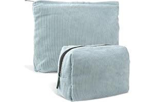 OHWODA Neceser de Maquillaje Bolsa de Cosméticos de Viaje Bolsa Maquillaje Bolsa de Aseo Organizadora de Multifunción Cremallera Makeup Bag para Mujeres y Niñas 2PCS Azul