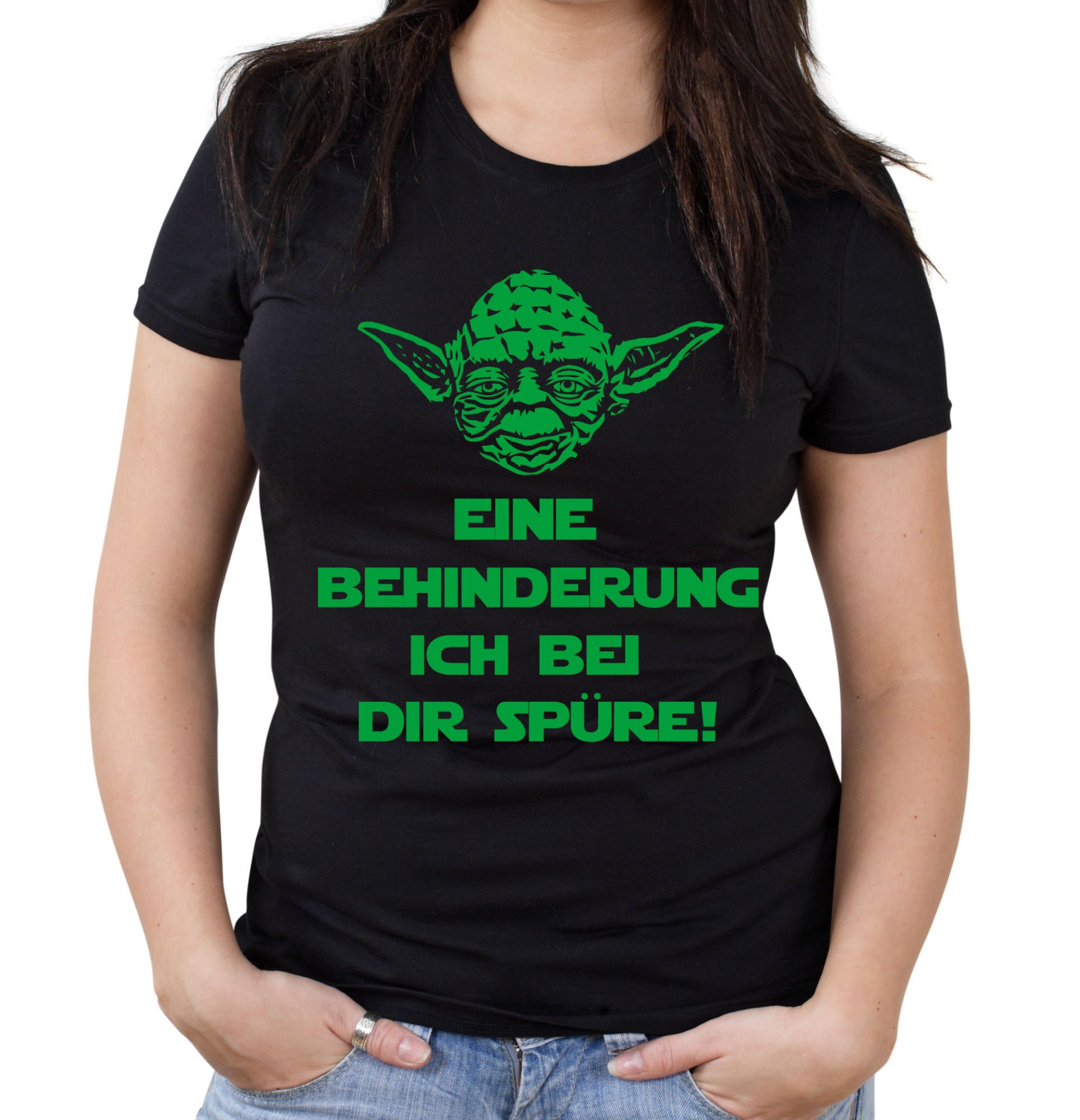 Yoda-Spruch-Girlie-Shirt-Star-Wars-lustige-Darth-Zitate-Sith-Vader-Damen-Frauen-Fun-Kult-Film-Eine-Behinderung-XXL-Schwarz