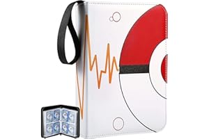 KAHEIGN 4-Pocket Trading Card Binder, 480 Pockets PU Leather Card Folder Card Binder Holder Album with 60Pcs Removable Sleeves for Pokemon Yu-Gi-Oh Sports Game Cards Collect