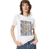 Leopard Printed T-shirt Short Sleeve Bicycle Collar Cotton