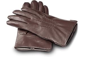JAMES HAWK Classic Gloves | Guanti classici in pelle touch screen da uomo con fodera in cashmere | eleganti guanti invernali in nero e marrone | regalo premium