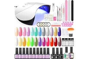 COSCELIA Kit Manucure Complet Vernis Semi Permanent, 24 Vernis Semi Permanent 36W lampe Base et Top Coat Matte Top Coat Nail Primer et Déshydrateur Nail Art Kit