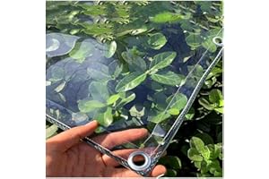 AMSXNOO Bâche Transparente avec Oeillets, 0.3mm Bâche Claire en PVC Imperméable à l'eau, Couverture Végétale Polyvalente pour Gazebo Extérieur Barbecue (Size : 2.4x5m)