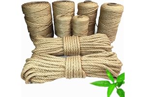 TREAD STAR Treadstar，sisalseil für kratzbaum，Natur juteschnur ，sisalseil，kordelgartenschnur,paketschnur,hanfseil,katzenzubehör，kratzbaum Seil，100% Natur Hanfseil (5mm-100M)