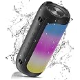 Enceinte Bluetooth VOSFEEL - IPX7, 30H Autonomie, Basses Puissantes, Lumière RGB, Micro Intégré