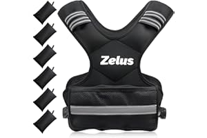 ZELUS Gilet Lesté 5kg/10kg/15kg/20kg Barre de Poids Réglable Veste Lestée de Course Entraînement pour Hommes Femmes Musculation Exercice Sports Gym Fitness Intérieur Extérieur, Noir