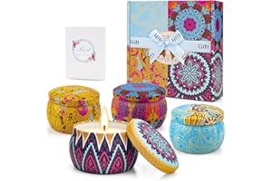 Yinuo Candle Candele Profumate Regalo,Regalo Donna,Set Candele Profumate 4 x 5,65 Oz,per Anniversario Natale San Valentino Festa della Mamma Decorazione