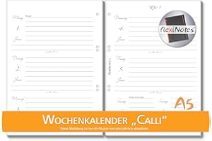 ‎FLEXINOTES flexiNotes WOCHENKALENDER 2024 A5, Kalendereinlage: Calli, 1 Woche 2 Seiten