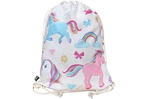 HECKBO borsa da ginnastica con cordoncino per bambini, abbigliamento sportivo borraccia - asilo, scuola, borsa di stoffa, asilo nido - borsa, zaino sportivo, ragazzo, ragazza