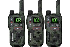 BAOFENG GT-18 Walkie Talkie PMR446 Lizenzfrei Funkgerät für Erwachsene Kinder, Wiederaufladbares Walky Talky 1500mAh Batterie, Dual-PTT, 16 Kanäle, Scan, Taschenlampe für Camping Wandern, 3er Pack