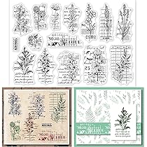 GLOBLELAND 4 Vintage Stempel - Transparente Silikonstempel Für Scrapbooking
