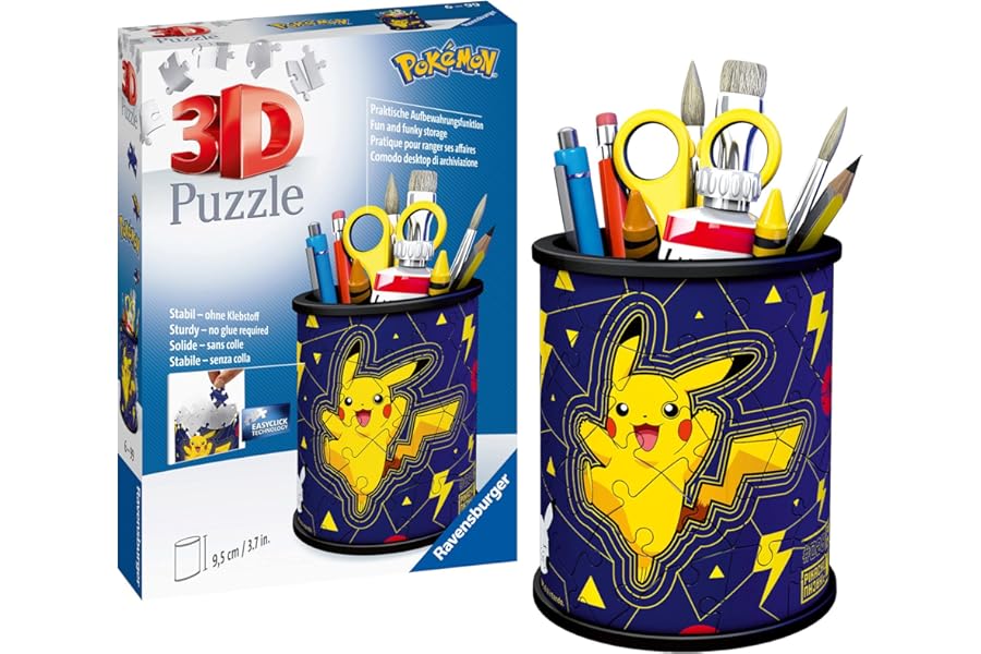 Ravensburger Pokemon Gifts - 3D Jigsaw Puzzle for Kids Age 6 Years Up - 54 Pieces - Pencil Pot - No Glue Required